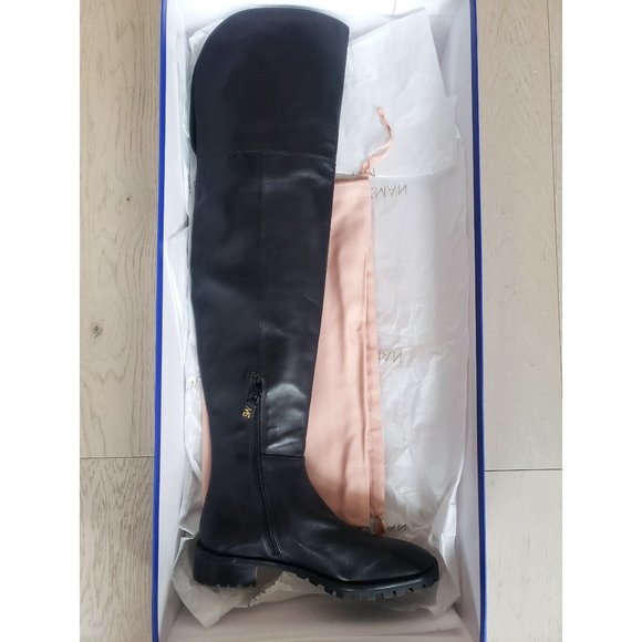 NIB STUART WEITZMAN Amber Over The Knee Nappa Leather Boots Black Sz 8 - Picture 11 of 16